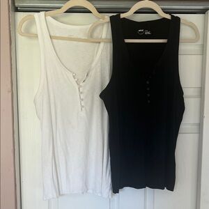 Aerie Black and White Tank Tops